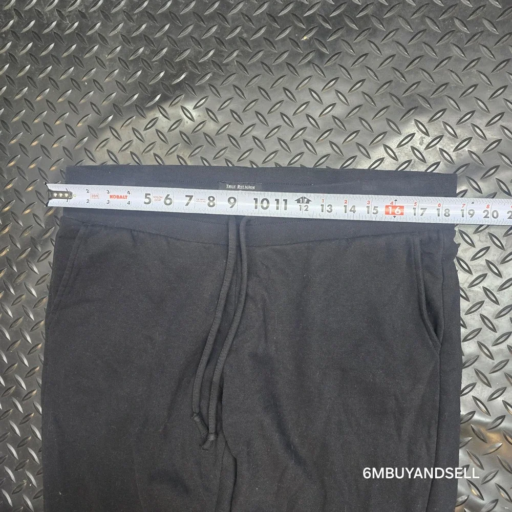 True Religion Mens Black Jogger Sweatpants Drawstring Fleece‎ Pants L 36809-00